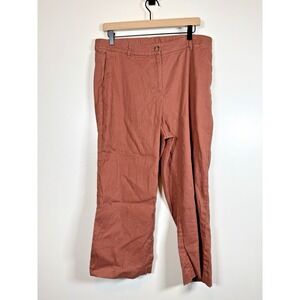 J. JILL Linen Stretch Women 16 Pants High Rise Crop Linen Blend Straight Pockets